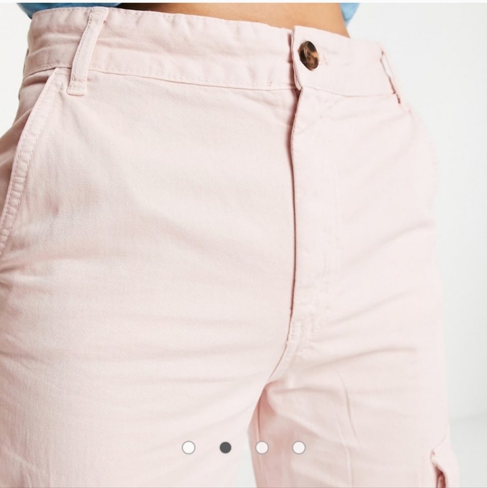 Wide Leg Cargo Pants in Light Pink - Picture 2 of 8